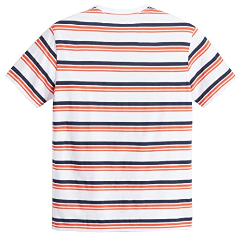 Image of Levi's Original Short-Sleeved Housemark T-Shirt, Men's T-Shirt in Original Levi's Quality, Regular Fit with Crew Neck, Andres Stripe Bright White, XS