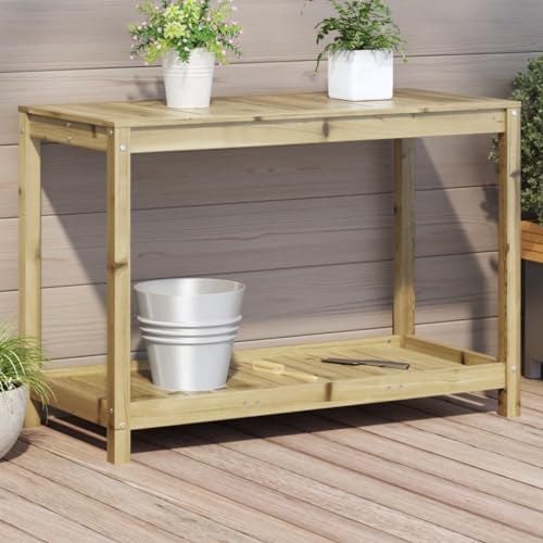 Homgoday Mesa plantación con Estante Madera Pino impregnada 108x50x75 cm, Mesa de jardinería, Mesa de Cultivo, Mesa para Macetas, Jardinería para Plantación, Mesa de Trabajo para Jardín Patio Garaje