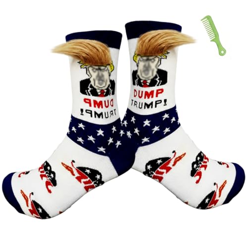 GWEOR Trump Unisex Socken, Lustige Neuartige, 3D-bedruckte Kreative, Trump mit Haaren, Unisex, Lustiges Geschenk (Stil 3)