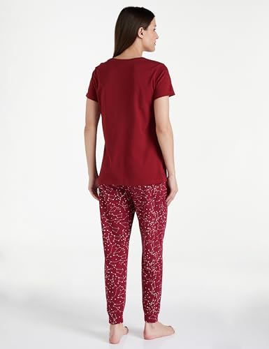 Image of Amazon Brand - Symbol Women Cotton T-Shirt and Jogger Night Suit | Two Piece Set| Regular Fit (Available in Plus Sizes)