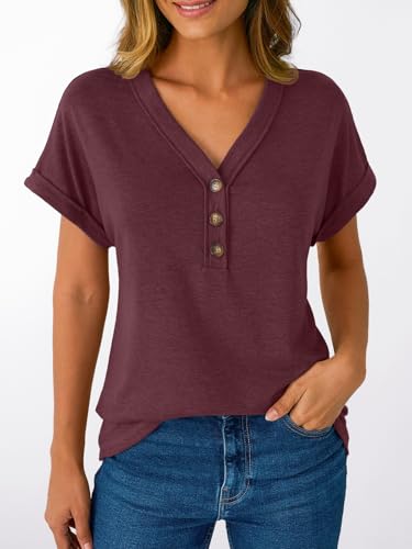 AUTOMET Short Sleeve V Neck T Shirts Womens Cap Sleeve Summer Casual Dressy Tops2