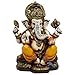Lightahead The Blessing. A Colored & Gold Statue of Lord Ganesh Ganpati Elephant Hindu God Made from Marble Powder in India