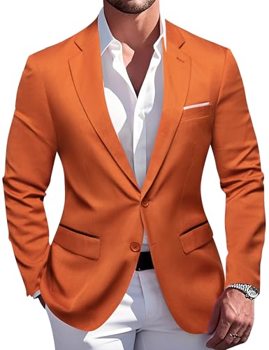 Barry.Wang Mens Casual Blazer Suit Jacket Two Buttons Sport Coat Lightweight Homecoming Business Daily Wedding Dress