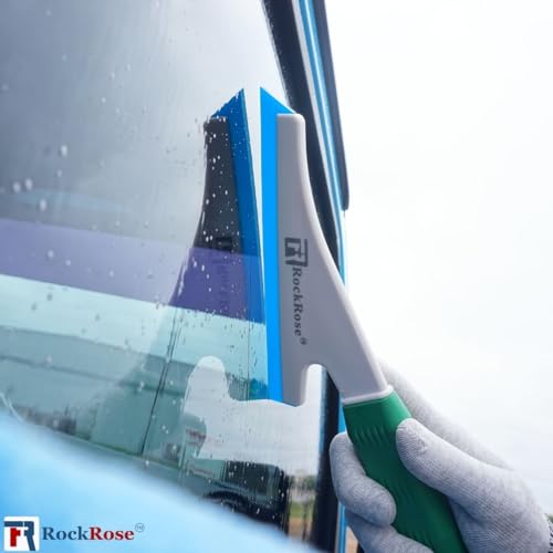 Image of RockRose Doctor Stroke Squeegee - Professional Window Tinting Squeegee & Vinyl Wrap Applicator, Heavy-Duty Rubber Scraper for Auto Glass & Flat Glass Tint Blue