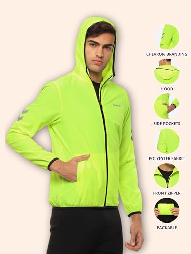 Image of hummel Vicktor Men's Wind Chaser Jacket Comfortable Breathable Fabric Packable wind cheater Jacket For Everyday Use Lightweight Windbreaker Jacket for Men Outdoor Sporty Jacket Front Zip Closure
