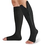 CASMON 15-20mmHg Zipper Compression Socks for Women and Men, Knee High Compression Stockings, Medica