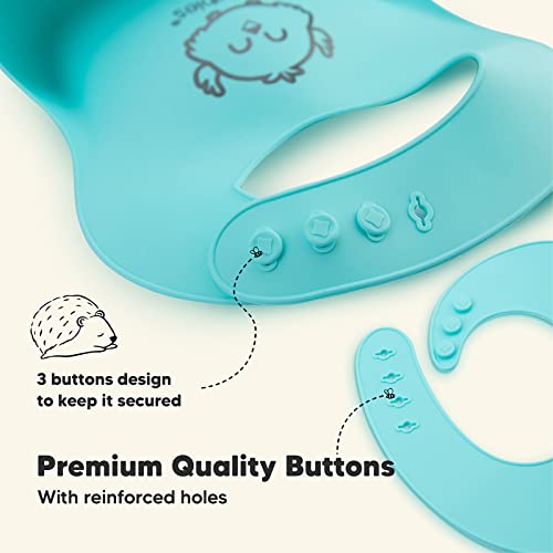 Keababies 12-Pack Baby Food Containers And 2-Pack Baby Silicone Bibs - Waterproof - 4 Oz Glass Food Jars - Easy Wipe Silicone Bib #TOP7
