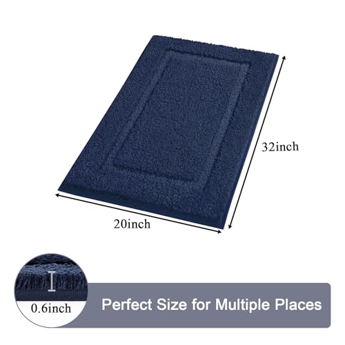 SHACOS Extra Soft Microfiber Navy Blue Bathroom Rugs 32x20 by SHACOS - Used condition - Image 2
