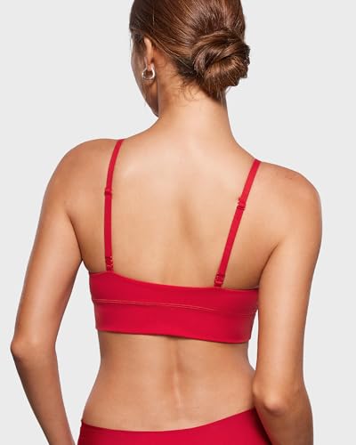Image of INLYRIC Women's Inbarely Outwear Longline Triangle Bralette Plunge Unlined No Underwire Yoga Sports Bra Crop Tank Top