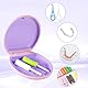 EUPSIIU 2 Stücke Zahnspangendose, Retainer Case, Gebissdose, Mouth Guard Case, Zahnprothesen Behälter, Teeth Aligner Case, Spangendose, Prothesendose für Zahnspangen oder Zahnersatz Aufbewahren (Rosa)