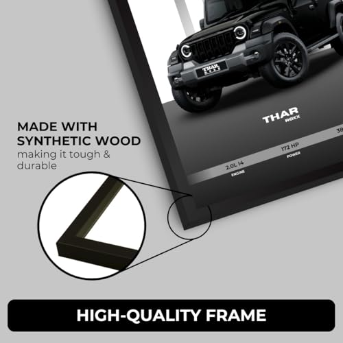 Image of Funk You Store Thar Poster | Framed Thar Roxx A4 Sized (31 x 23 cm) | Black SUV Frames for Wall, Gift for Boys | Car Frames for Wall, Bedroom, Hostel, Study Room, Dorm (F 175)