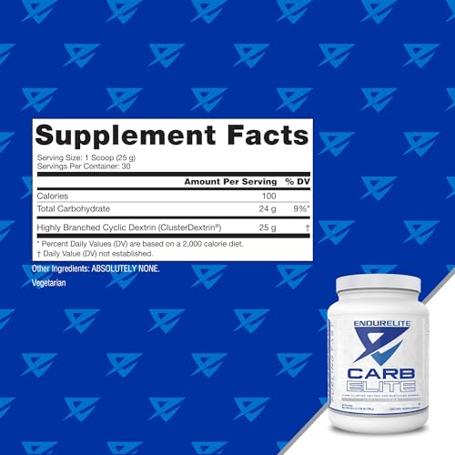 EndurElite Carb Elite- Pure Cluster Dextrin for Sustained Energy- Carbohydrate Powder - Unflavored- 30 Servings