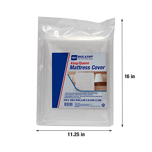 Seal-It Mail and Ship Capa de colchão para mudança e armazenamento, King/Queen, 193 cm x 25,4 cm x 2