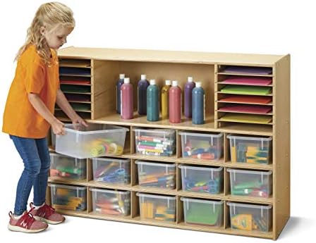 YoungTime Jonti-Craft 7032YT Sectional Cubbie-Tray Storage with Clear Bins