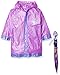 Disney Little Girls Hooded Rain Slicker and Clamshell Handle Umbrella Set