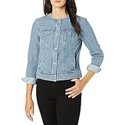 levis collarless denim jacket