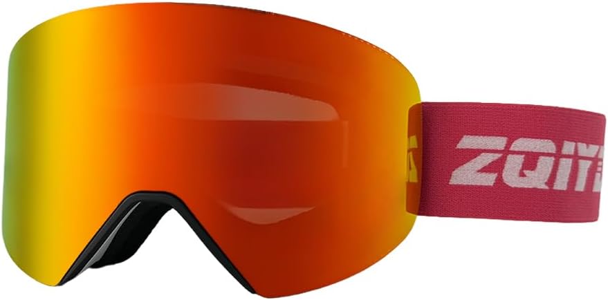 OTG Ski Goggles,Frameless Over Glasses Snow/Snowboard Goggles Anti-Fog Interchange Magnetic lens UV Protection