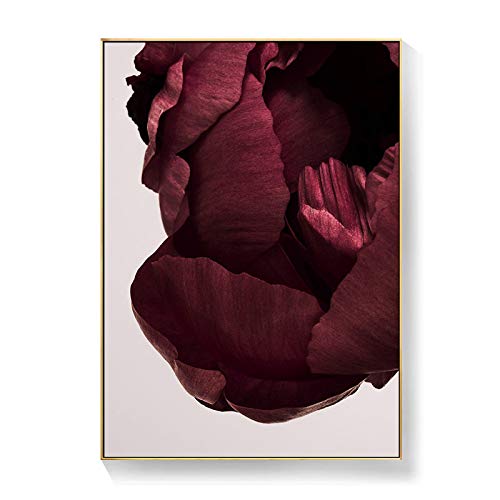 Impression moderne rose rouge grand format 3 pièces pour mur vide - 4