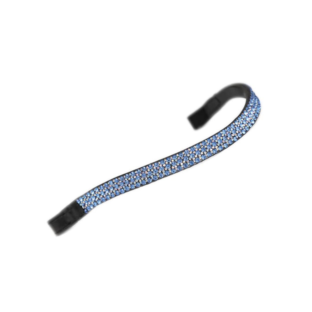 Shires Aviemore Wide Diamante Browband - Blue/Black Full