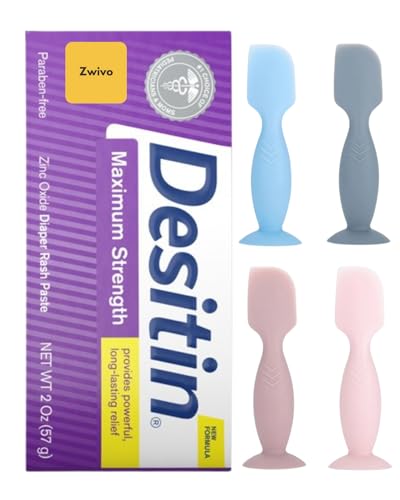 Image of Zwivo Desitin Maximum Strength Diaper Rash Cream for Baby 2oz Travel Bundle with Baby Diaper Cream Spatula Applicator - Baby Butt Paste Spatula Applicator