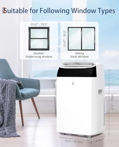 Image of Garvee 14,000 BTU Portable Air Conditioner, 3-in-1 Portable AC Unit with Cool, Dehumidifier & Fan Modes, Covers Rooms up to 750 sq.ft, Sleep Mode, Remote Control, Timer & Full Window Kit