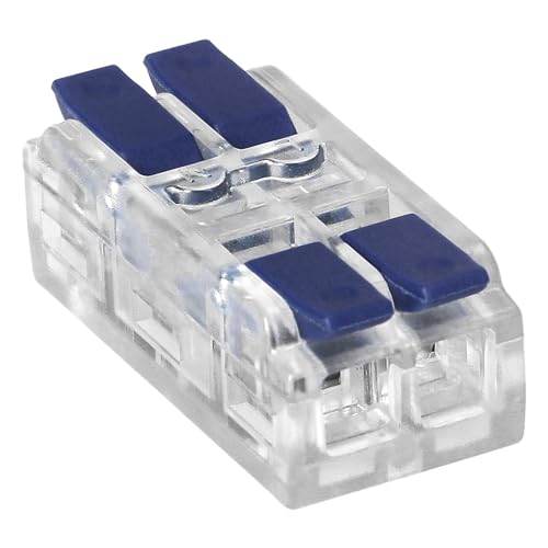 Miratic Bloque de Terminales Reversible para Cualquier Cable de 0,75-4mm² - Conectores Electricos - Clemas Electricas - Fichas de Empalme Electrico IEC 250V/32A (2 hilos/blister de 6 piezas)