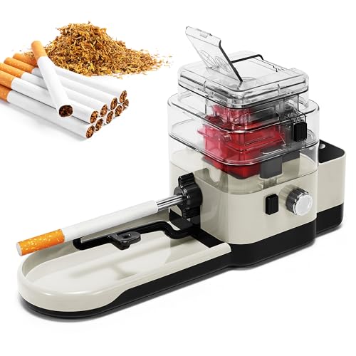 Electric Cigarette Rolling Machine, Tobacco Grinder, Automatic Cigarette Roller Machine for 8mm, 6.5mm & 5.5mm Tubes, Portable Plug-in & Battery Use