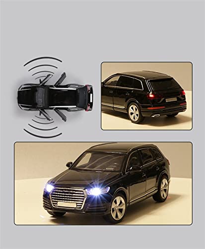 Car Diecast Model Car With Pull Back Sound Light Children Gift Collection Diecast Toy Model 1/32 Scale For Audi For Q7 (Color : Black) #TOP4