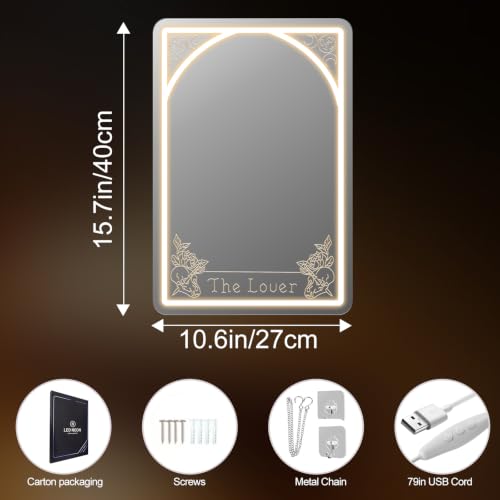 Image of Tarot Mirror Neon Sign, Warm White, 15.7 inchx10.6 inch