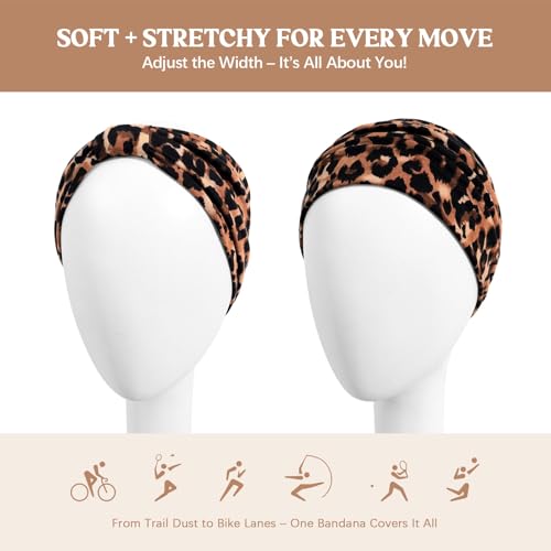 Image of Awumbuk Wide Headbands for Women Knotted No Slip Head Bands Soft Turban Headband Hair Accessories Boho African Solid Color Head Wraps for Women Yoga Workout Pack of 6