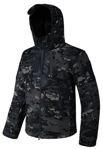 Image of Men's Softshell Jacket Fleece Windproof Waterproof Thermal Tactical Coat Outdoor Jacket Hiking Camping