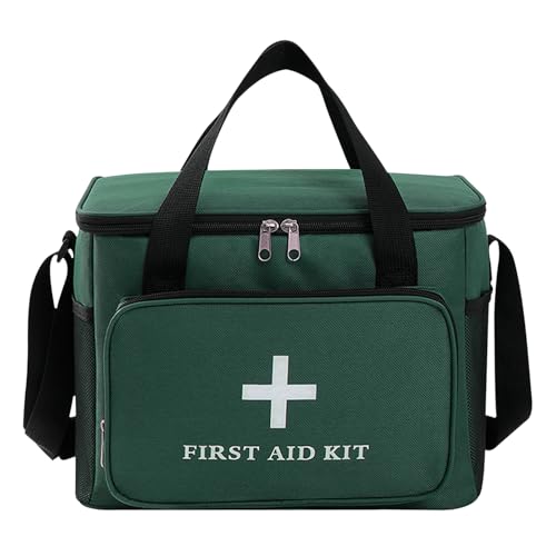 FYting Botiquin de Primeros Auxilios 14L, Viaje, Vacío XXL, Correa Hombro, Mango Cruzado, Impermeable, Hogar, Escuela, Viajes (Verde)