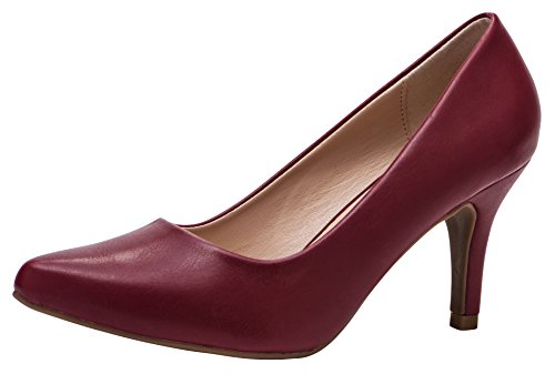 Cambridge Select Women's Classic Closed Pointed Toe Slip-On Stiletto Heel Pump (9 B(M)