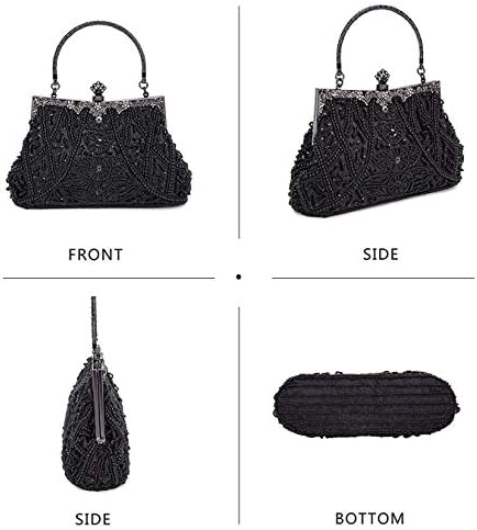 Selighting 1920s Vintage Beaded Clutch Evening Bags for Women Formal Bridal Wedding Clutch Purse Prom Cocktail Party Handbags