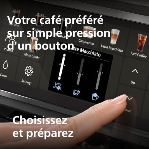 PHILIPS machine à café grain 5500, 20 boissons chaudes & glacées, LatteGo | Carafe LatteGo facile à nettoyer, SilentBrew 40% plus silencieux, QuickStart, App HomeID, Expresso broyeur Noir (EP5544/50) - Image 4