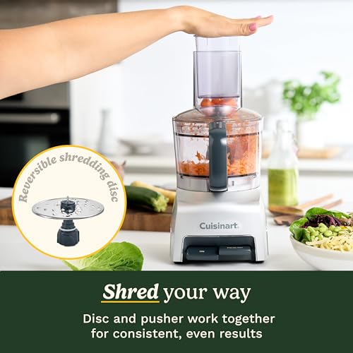 Cuisinart FlexPrep® 1.1L Food Processor | All-in-One: Chop, Shred, Purée, Whip | Stainless Steel Blade, Reversible Shredding Disc & Whipping Blade | BladeLock™ System | One-Touch Operation and Pulse - Image 6
