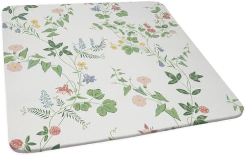 Nappe élastique lavable et anti-glisse à motifs floraux modernes