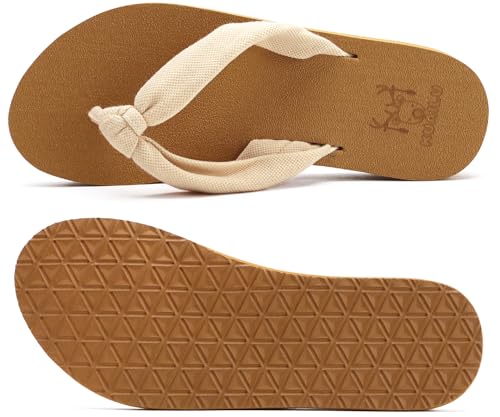 Image of KuaiLu Flip Flops for Women with Arch Support Summer Beach Thong Sandals