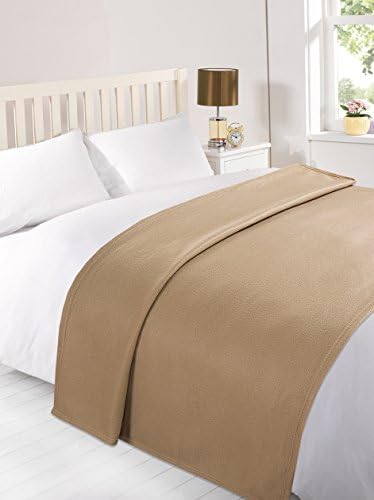Dreamscene Warm Polar Fleece Throw Over Soft Sofa Bed Blanket Bedspread, Plain Black - 120 x 150 cm