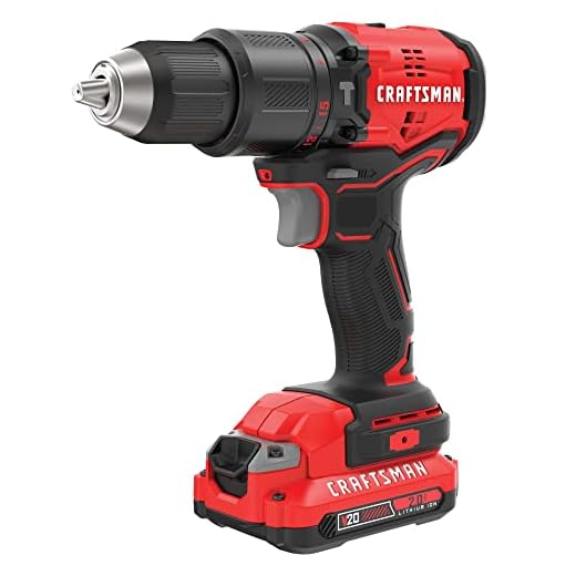 CRAFTSMAN V20 Hammer Drill, 1/2 Inch Ratcheting Chuck, 2 Batteries and Charger Included (CMCD731D2)