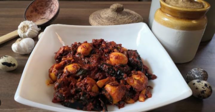 Samrthy Kada Mutta Achar Recipe Pickled Quail Eggs (500 Gram)-image-41