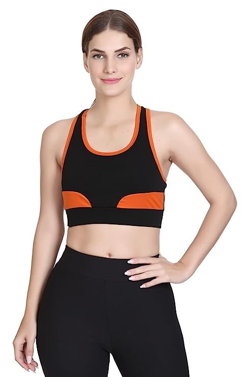 Image of Women's Non Padded Stylish Sports Bra, Full Coverage, Anti Bacterial, Wireless Comfortable Gym, Yoga Sport Bra