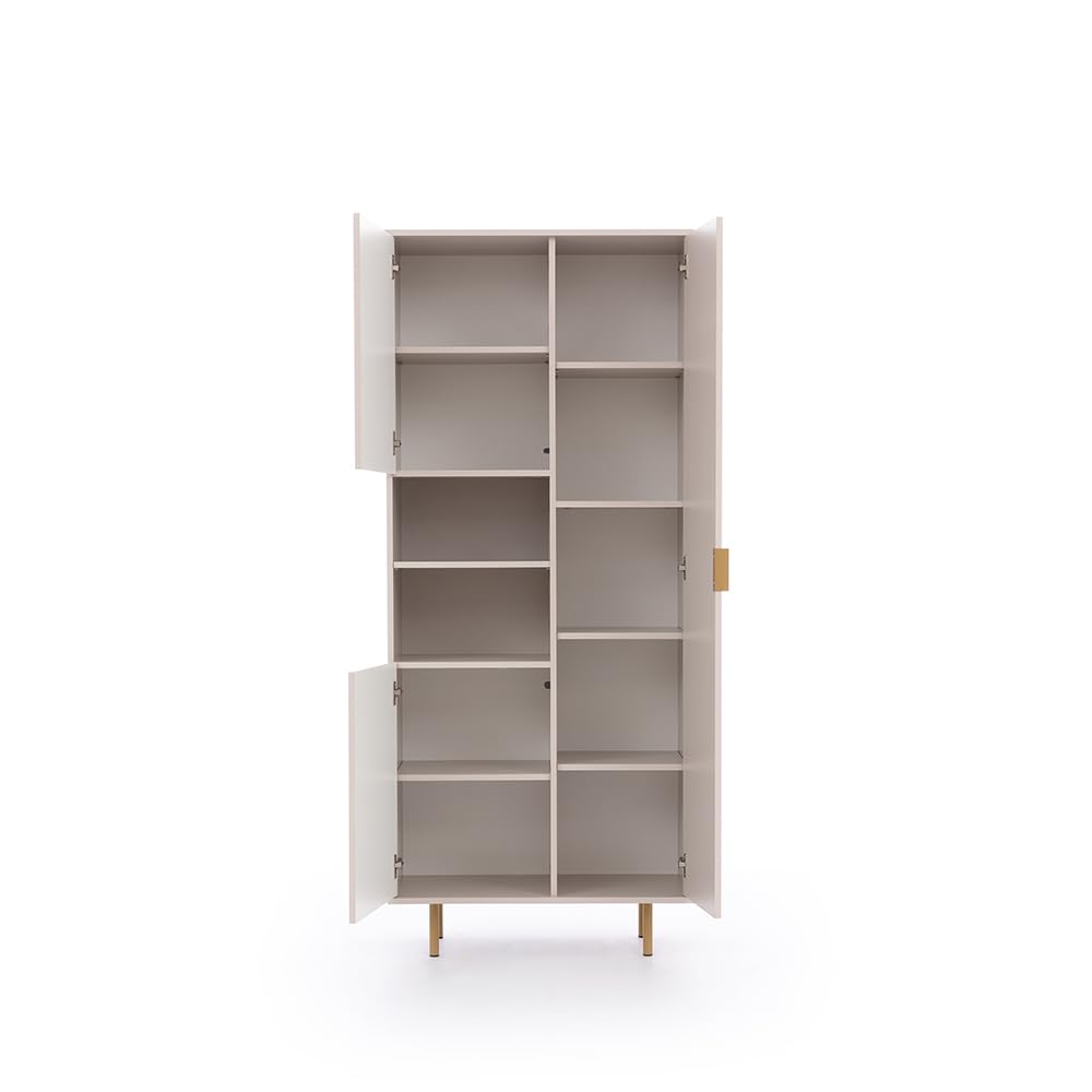 Lomadox Wohnmöbel Set Wohnwand Kaschmir 3-teilig modern 1 Kommode, 1 Lowboard, 1 Vitrine