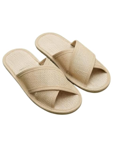 Sassyvilla Reusable Jute Slippers Non Slip Closed-Toe Style Soft Washable Unisex Disposable Slippers Footwear For Home Guest Hotel Travelling House Spa Salon-image-15