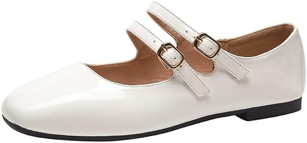 Womens Mary Jane Flats, Comfortable Business Office Dress Shoes for Women Dressy and Work with Ankle Strap Wedding Shoes
