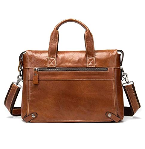 SMSOM Porte-Documents en Cuir Slim Ordinateur Portable Business Sacs Messenger Vintage pour Hommes et Femmes Sac à Main pour Hommes, Brown (Color : Brown)