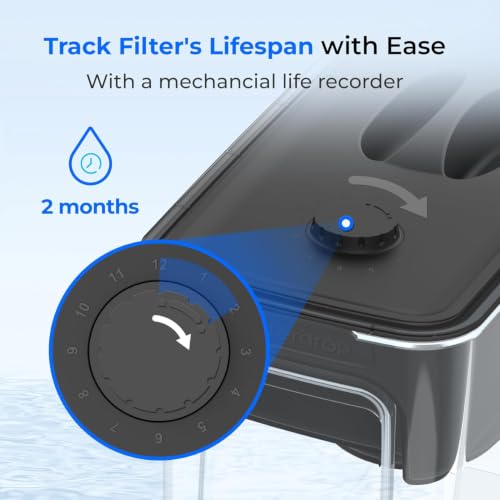 Image of Waterdrop WFD-40L-L Water Filter Dispenser with 3 Filters, 35-Cup Large Capacity, 200-Gallon Long-Life, Faster Filtration, Reduces Chlorine, PFOA /PFOS and More, BPA Free, Black