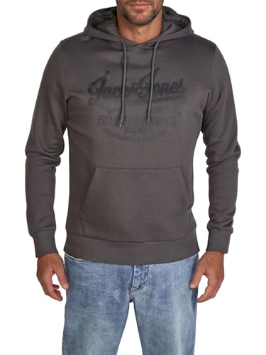 JACK & JONES JJEADRIAN Sweat pour homme, à capuche, coupe droite, noir, gris, vert, marron, beige, bleu, tailles S, M, L, XL, XXL, 3XL, XL