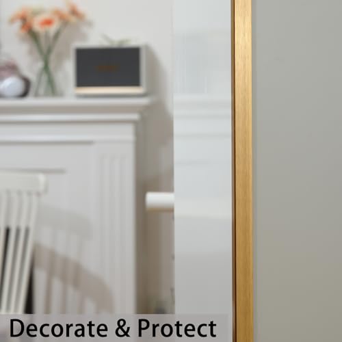 Image of Trimold Brushed Gold Aluminum Peel and Stick L Molding Corner Guards with 90 Angle for Wall Door Frame Cabinet Baseboard Protection and Decoration, 35.4in x 0.8in (3Pcs)