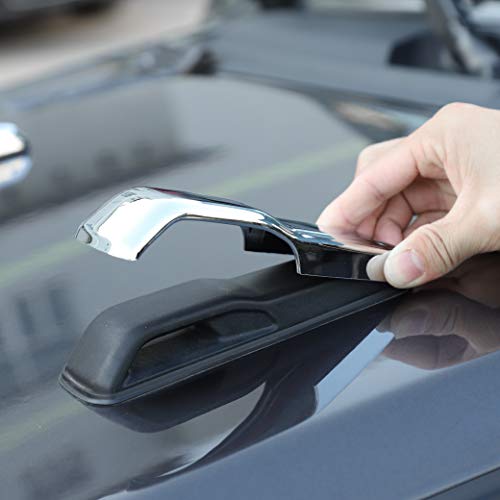 CheroCar JL Engine Hood Hinge Cover Decoration Cover Stickers Rec Exterior Accessories for Jeep Wrangler JL 2018 (Chrome)